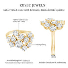 Certified Round Moissanite Cluster Engagement Ring for Women D-VS1 - Rosec Jewels