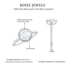 6mm Round Moissanite Solitaire Engagement Ring in Bezel Setting D-VS1 - Rosec Jewels