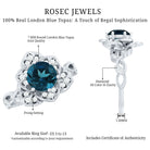 Rosec Jewels-London Blue Topaz and Diamond Cocktail Flower Engagement Ring