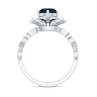 Rosec Jewels-London Blue Topaz and Diamond Cocktail Flower Engagement Ring