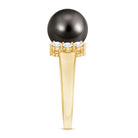 7.50 Carat Real Tahitian Black Pearl Solitaire Engagement Ring AAA - Rosec Jewels
