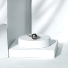 Natural Tahitian Black Pearl Diamond Vintage Engagement Ring AAA - Rosec Jewels