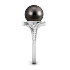Tahitian Pearl Bypass Engagement Ring with Diamond AAA - Rosec Jewels