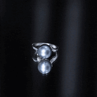 7.5 Carat Solitaire Tahitian Pearl Bypass Engagement Ring with Diamond AAA - Rosec Jewels