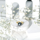 7.5 Carat Solitaire Tahitian Pearl Bypass Engagement Ring with Diamond AAA - Rosec Jewels