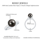 7.75 CT Classic Tahitian Pearl Solitaire Ring with Surprise Diamond AAA - Rosec Jewels