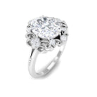 7X9mm Oval Cut Certified Moissanite Vintage Statement Ring D-VS1 - Rosec Jewels