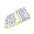 Rosec Jewels-Toi Et Moi Moissanite Engagement Ring for Women