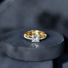 Rosec Jewels-Moissanite Square Cut Engagement Ring With Certificate