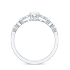 Pear Shaped Moissanite Double Band Engagement Ring D-VS1 - Rosec Jewels