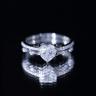 7 mm Heart Moissanite Solitaire Double Band Ring Set D-VS1 - Rosec Jewels