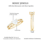7 mm Heart Moissanite Solitaire Double Band Ring Set D-VS1 - Rosec Jewels