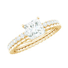 Certified Moissanite Square Cut Engagement Ring For Women D-VS1 - Rosec Jewels