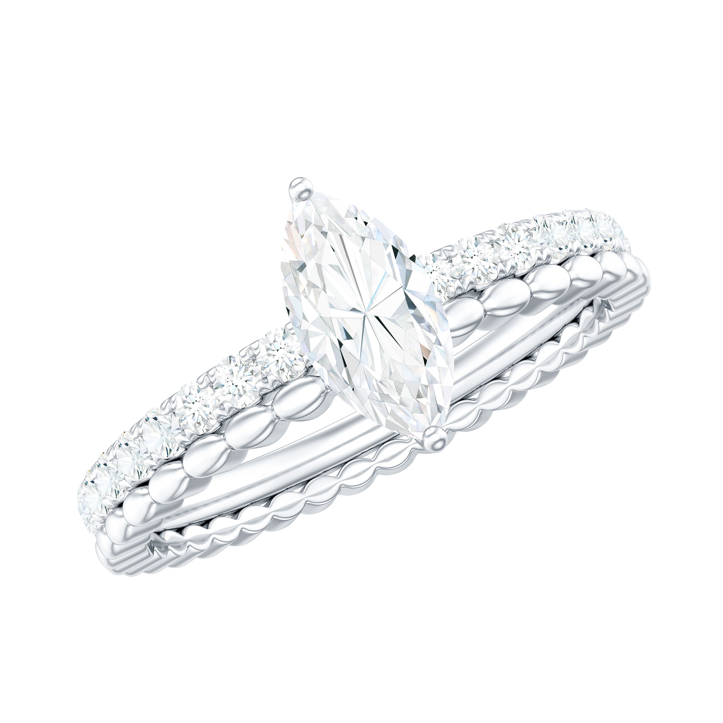 Rosec Jewels-Marquise Cut Moissanite Solitaire Engagement Ring