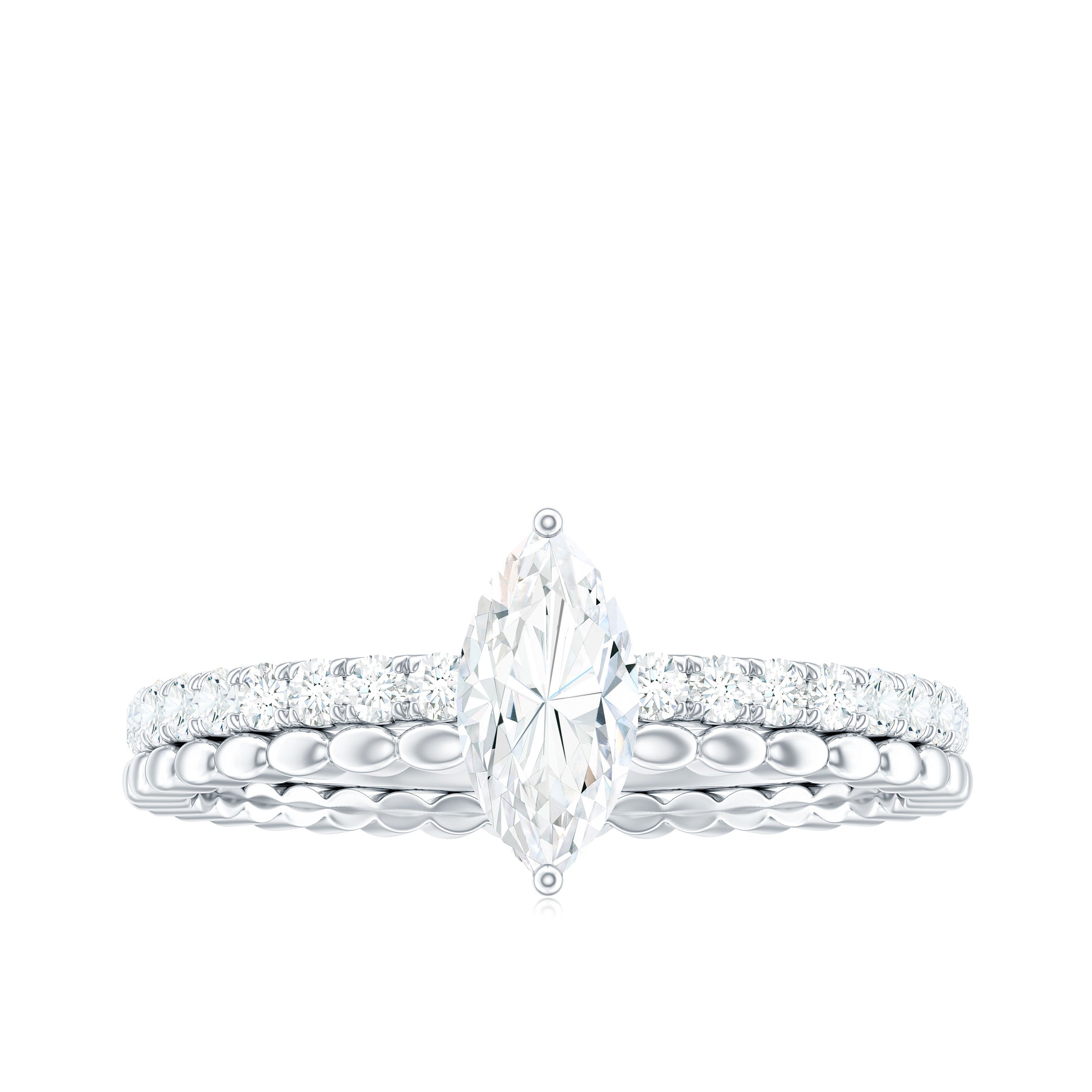 Rosec Jewels-Marquise Cut Moissanite Solitaire Engagement Ring
