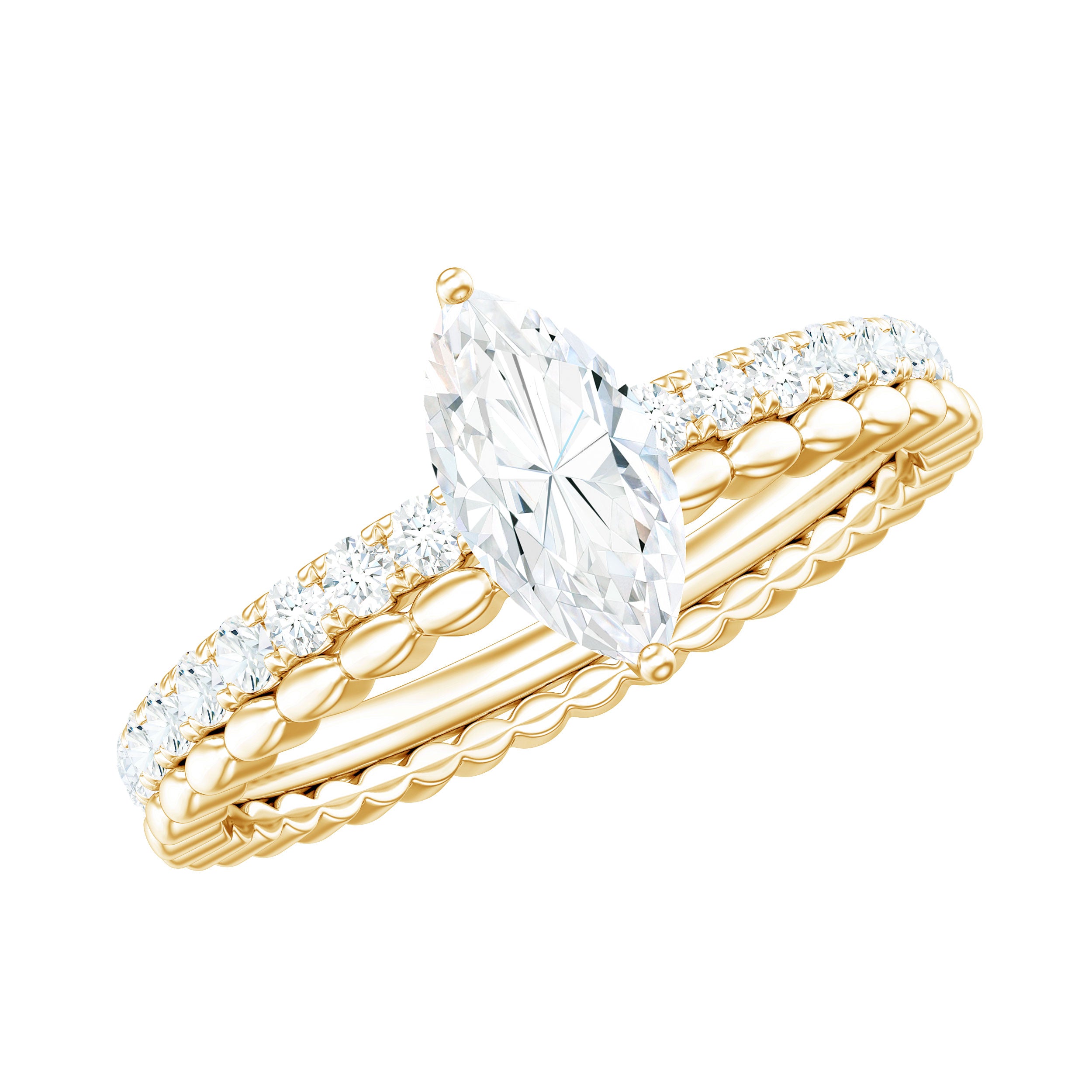 Rosec Jewels-Marquise Cut Moissanite Solitaire Engagement Ring
