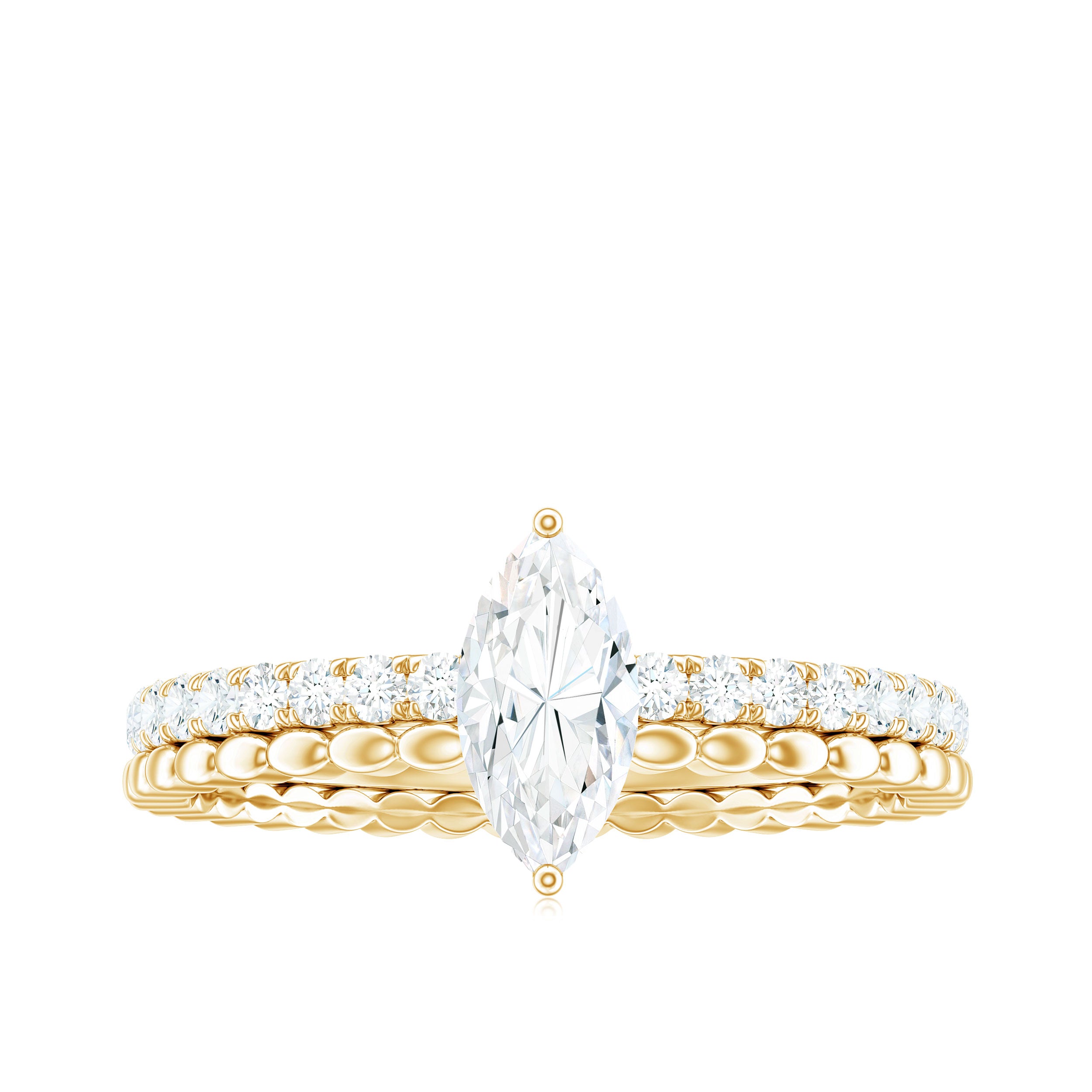 Rosec Jewels-Marquise Cut Moissanite Solitaire Engagement Ring