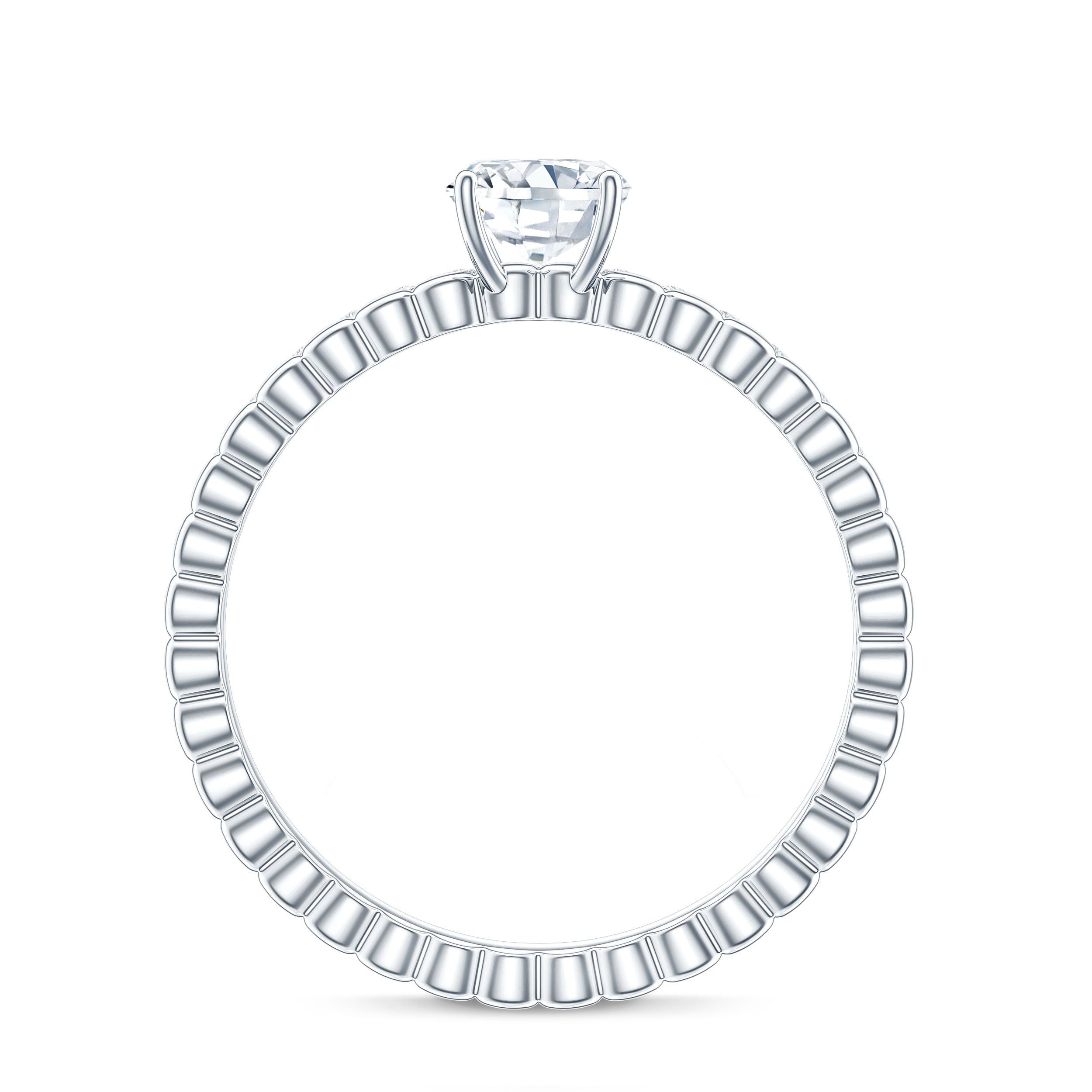 Rosec Jewels-6mm Certified Cushion Cut Moissanite Solitaire Engagement Ring