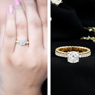 1.7 Carat Certified Cushion Cut Moissanite Solitaire Engagement Ring D-VS1 - Rosec Jewels