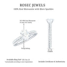 5x7mm Solitaire Moissanite Oblong Engagement Ring D-VS1 - Rosec Jewels