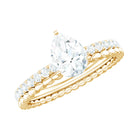5X7mm Pear Cut Moissanite Solitaire Engagement Ring D-VS1 - Rosec Jewels