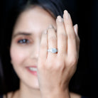 Cushion Cut Moissanite Solitaire Engagement Ring with Split Shank D-VS1 - Rosec Jewels