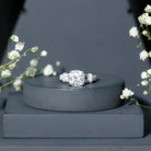 Cushion Cut Moissanite Solitaire Engagement Ring with Split Shank D-VS1 - Rosec Jewels