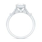 7x9 MM Emerald Cut Moissanite Split Shank Engagement Ring for Women D-VS1 - Rosec Jewels