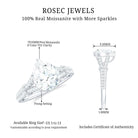 Pear Shaped Moissanite Solitaire Engagement Ring in Split Shank Moissanite - ( D-VS1 ) - Color and Clarity - Rosec Jewels