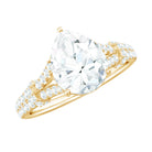 Rosec Jewels-Pear Shaped Moissanite Solitaire Engagement Ring in Split Shank