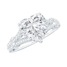 Rosec Jewels-Heart Shape Moissanite Solitaire Engagement Ring in Split Shank