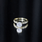 Round Cut Moissanite Solitaire Engagement Ring with Side Stones D-VS1 - Rosec Jewels