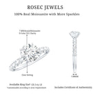 Round Cut Moissanite Solitaire Engagement Ring with Side Stones D-VS1 - Rosec Jewels
