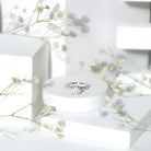 Round Cut Moissanite Solitaire Engagement Ring with Side Stones D-VS1 - Rosec Jewels