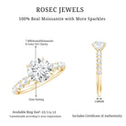 Round Cut Moissanite Solitaire Engagement Ring with Side Stones D-VS1 - Rosec Jewels