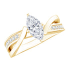 Certified Moissanite Marquise Cut Engagement Ring For Women D-VS1 - Rosec Jewels