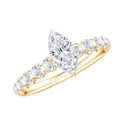 Marquise Moissanite Solitaire Engagement Ring with Side Stones D-VS1 - Rosec Jewels