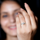 Marquise Moissanite Solitaire Engagement Ring with Side Stones D-VS1 - Rosec Jewels