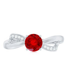 Certified Lab Grown Ruby Proposal Ring With Diamond AAAA - Rosec Jewels