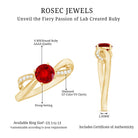 Certified Lab Grown Ruby Proposal Ring With Diamond AAAA - Rosec Jewels