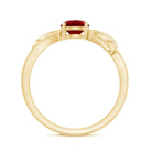 Certified Lab Grown Ruby Proposal Ring With Diamond AAAA - Rosec Jewels
