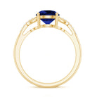 Certified 2.7 Carat Lab Grown Blue Sapphire Diamond Engagement Ring for Women AAAA - Rosec Jewels