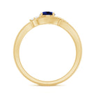 Certified 0.6 Carat Lab Grown Blue Sapphire Diamond Promise Ring for Women AAAA - Rosec Jewels