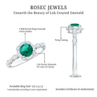 Rosec Jewels-Lab Grown Emerald Art Deco Engagement Ring With Diamond