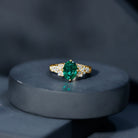 Rosec Jewels-Designer Lab Grown Emerald Engagement Ring