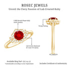 Rosec Jewels-Lab Grown Ruby and Diamond Flower Engagement Ring