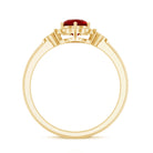 Rosec Jewels-Lab Grown Ruby and Diamond Flower Engagement Ring