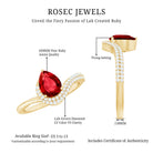 Rosec Jewels-Pear Shaped Lab Created Ruby and Diamond Designer Engagement Ring