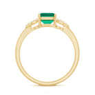Lab Grown Emerald Designer Engagement Ring With Diamond AAAA - Rosec Jewels