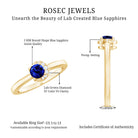 Certified Lab Grown Blue Sapphire Diamond Promise Ring for Women AAAA - Rosec Jewels